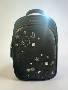 Karl Lagerfeld Black Embellished Crossbody Bag